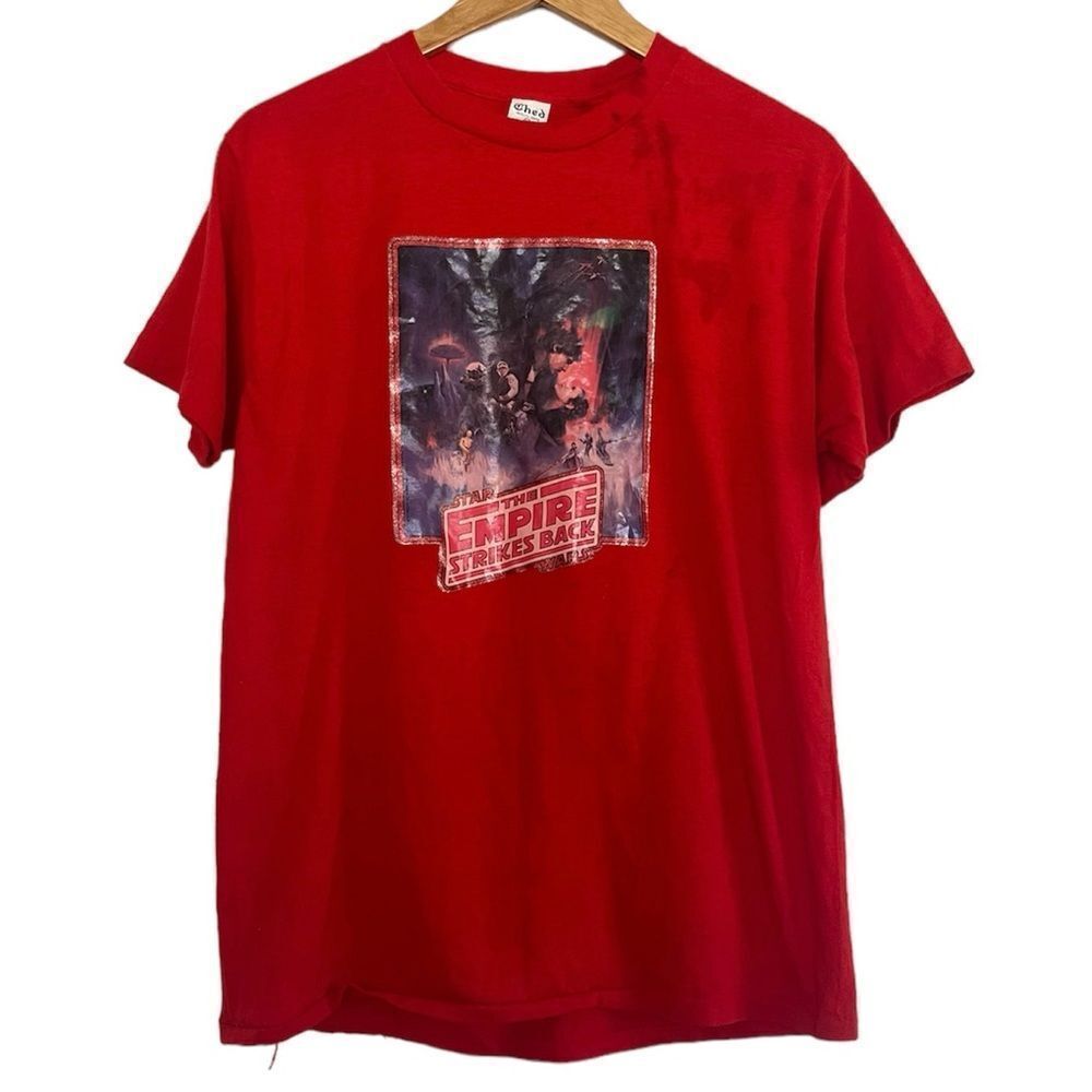 Star Wars The Empire Strikes Back Vintage 1980 Red Tee Shirt Ched Made in USA XL